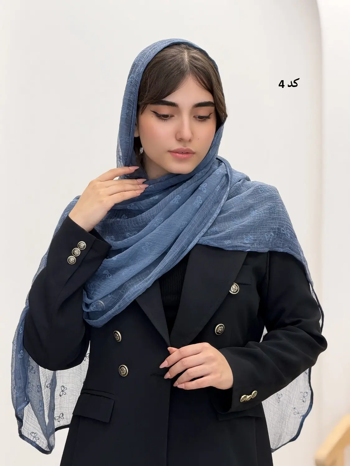 4624-شال حریر پاپیون